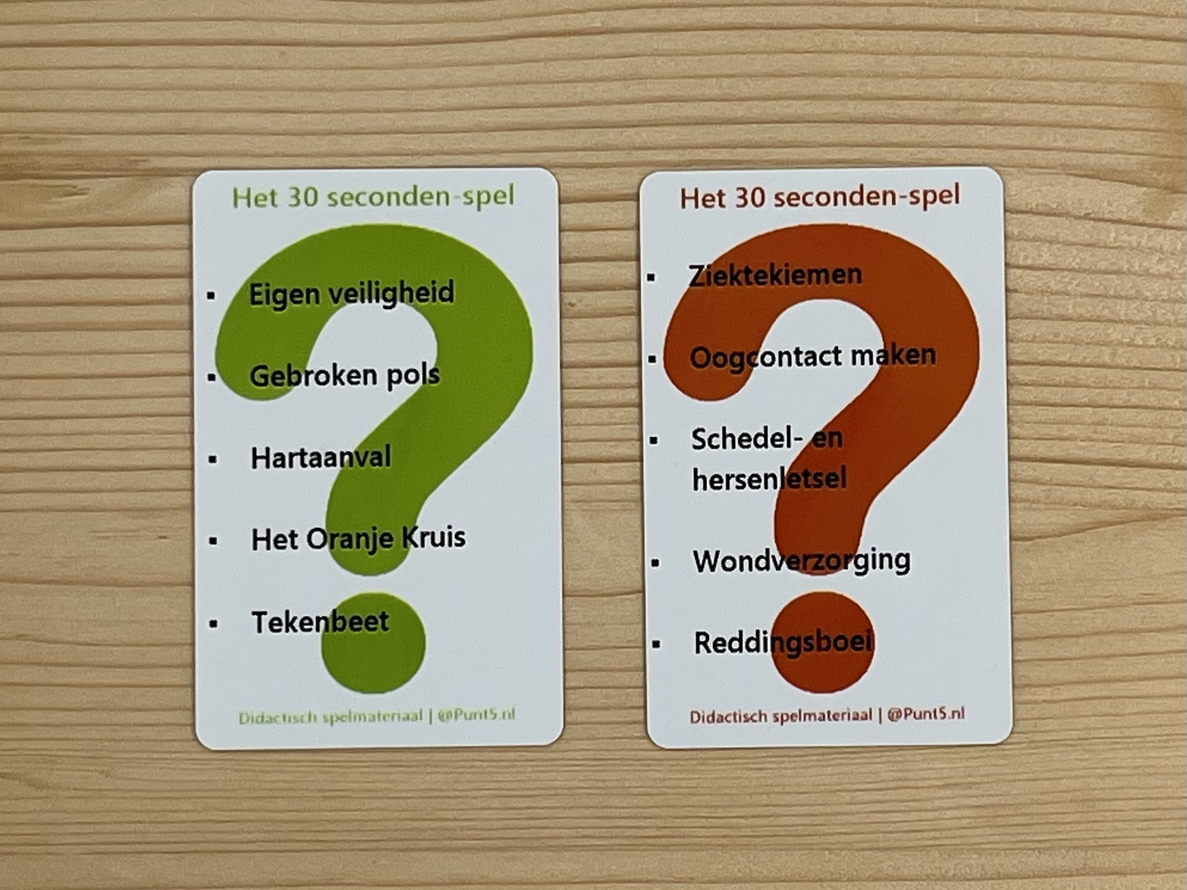 Vluchtig Turbine Gelijkenis 30 Seconden EHBO-spel - Punt 5